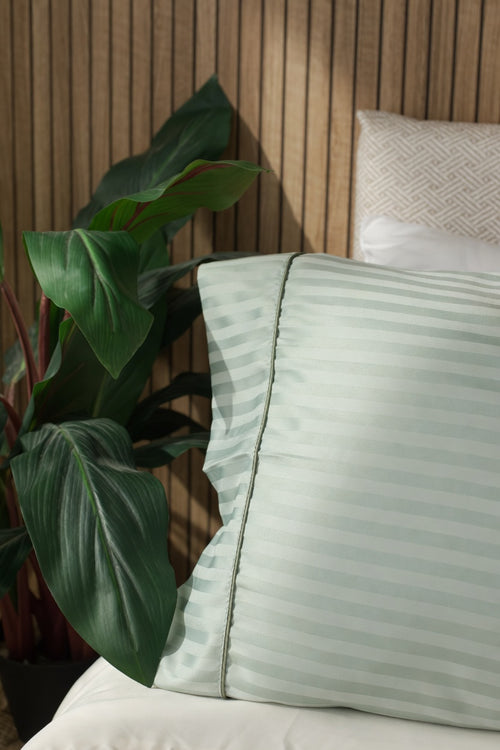 Juego de Sábanas Dobby Stripes Harmony Verde Menta