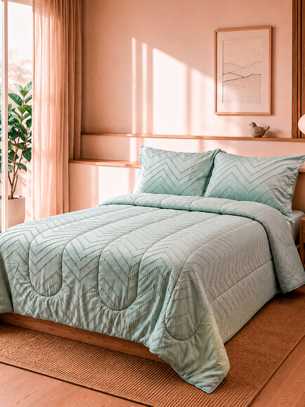 Comfort Brisa Texturizado + Funda Sham Con Pespunte
