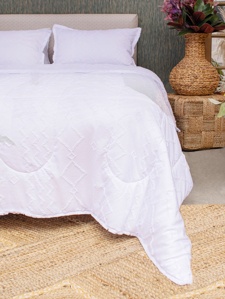 Comfort texturizado blanco con fleco