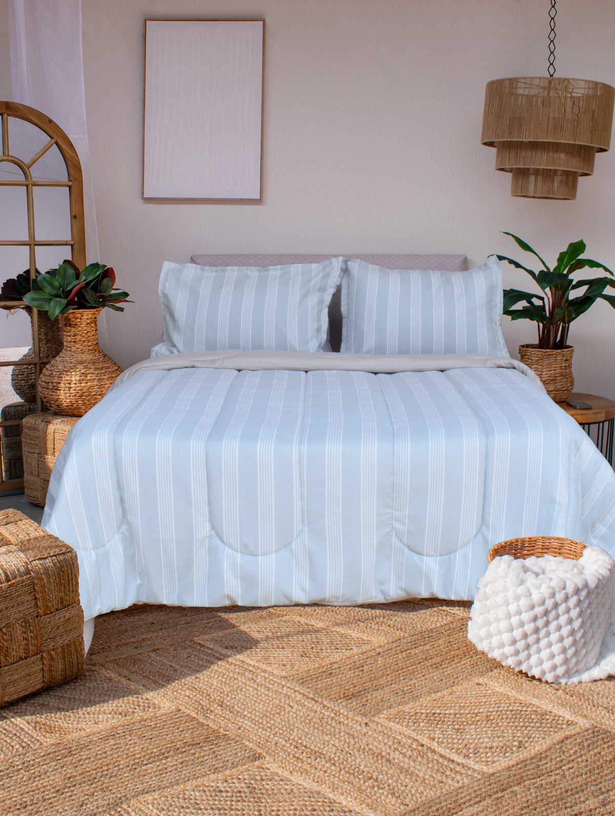 Comforter Jacquard Linaje Azul