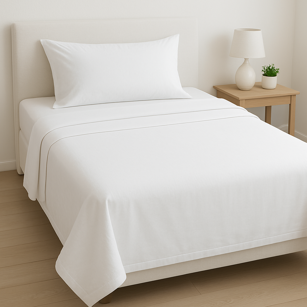 JUEGO DE SABANAS PARA CAMA CALL KING 250 HILOS PLANO.