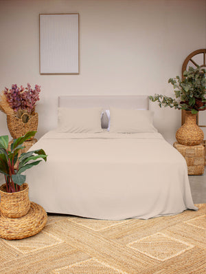 Juego de Sábanas de Bambú Beige Lujo Sutil La Mia Stanza