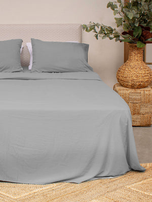 Juego de Sábanas Bambú Gris Velo Lunar La Mia Stanza