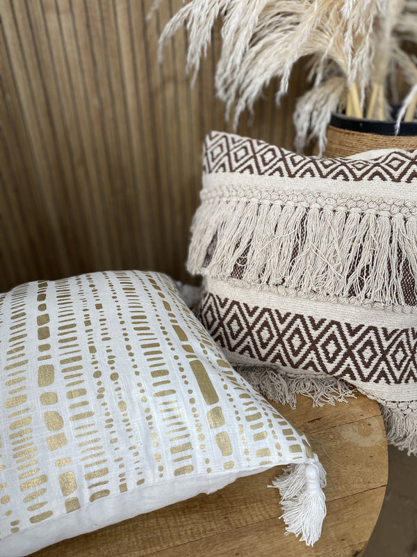 Fundas de cojín set x 2 rombos vino tinto y dorado La mia Stanza