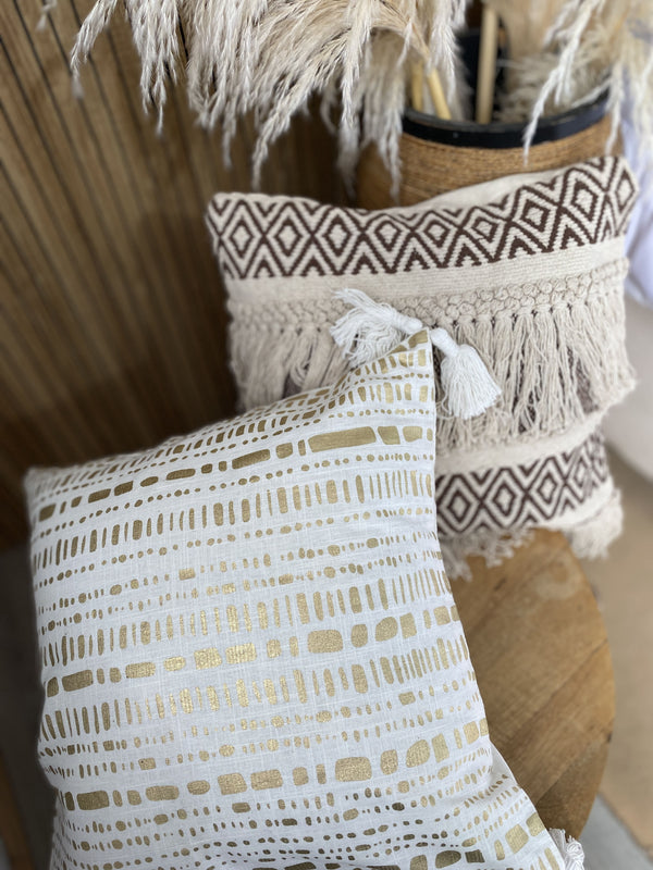 Fundas de cojín set x 2 rombos vino tinto y dorado La mia Stanza