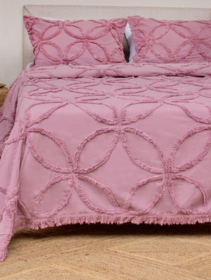 Cubrecama texturizado morado- 100% algodón La mia Stanza