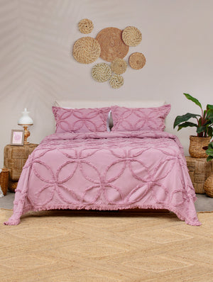 Cubrecama texturizado morado- 100% algodón La mia Stanza