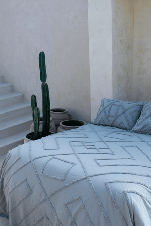 Cubrecama texturizado gris- 100% algodón La mia Stanza