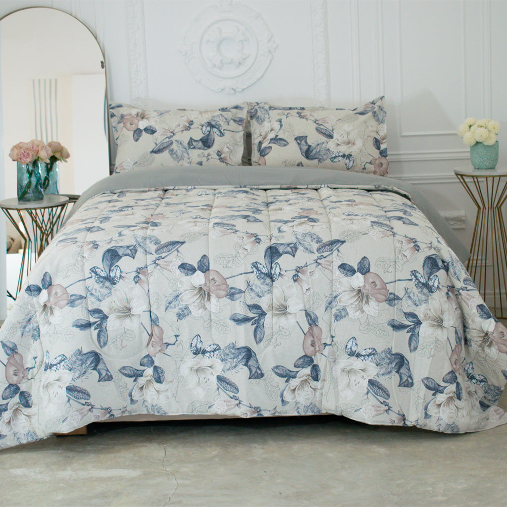 Comfort estampado gris con flores