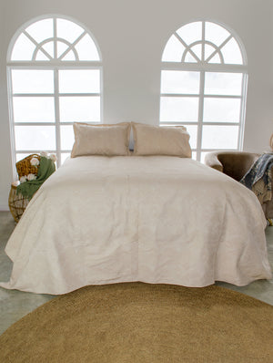 Cubrecama Jacquard  Beige Rombos La mia Stanza