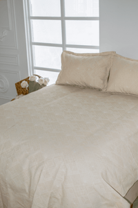 Cubrecama Jacquard  Beige Rombos