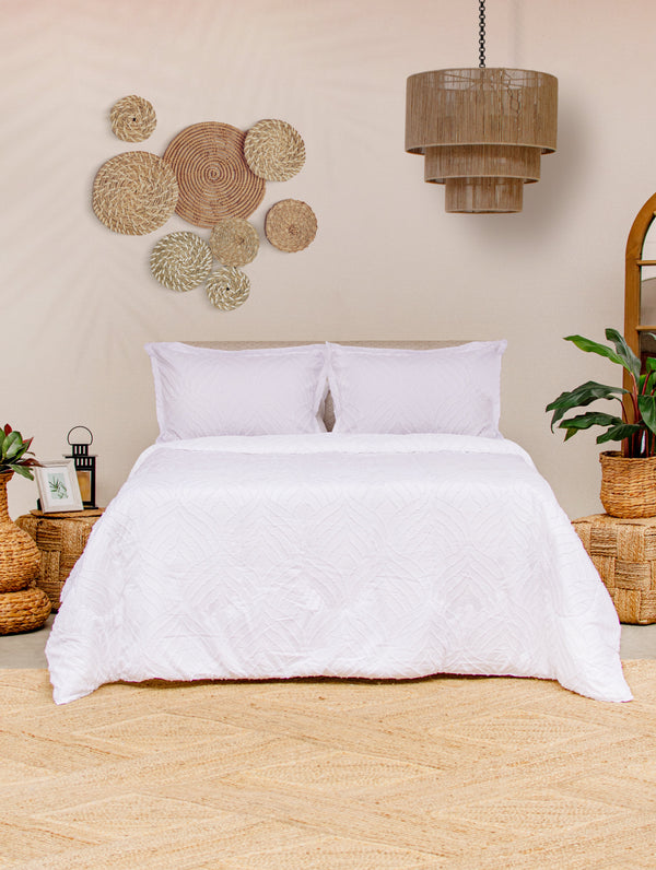 Cover Duvet Texturizado Silencio Boreal Blanco La Mia Stanza