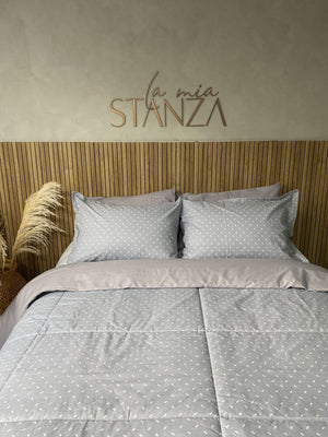 Comfort estampado doble faz gris y figuras de 144 hilos La mia Stanza