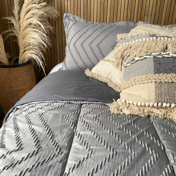 Comfort texturizado doble faz gris La mia Stanza