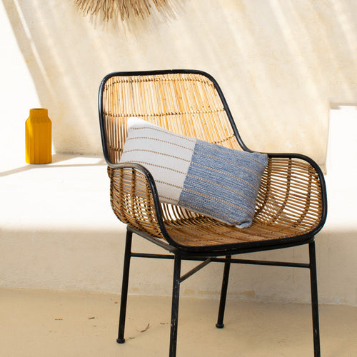 Cojín Rectangular Azul y Beige La mia Stanza