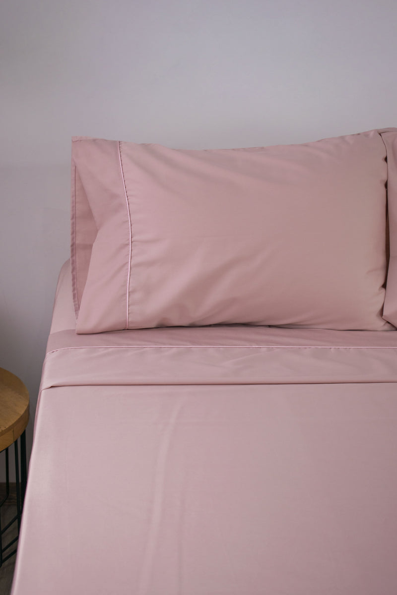 Juego de sábanas rosa con vena de 250 hilos