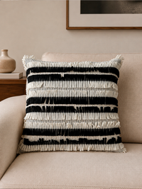 Cojín decorativo Zebra Prestige de 40 x 40 cm con diseño texturizado en tonos neutros