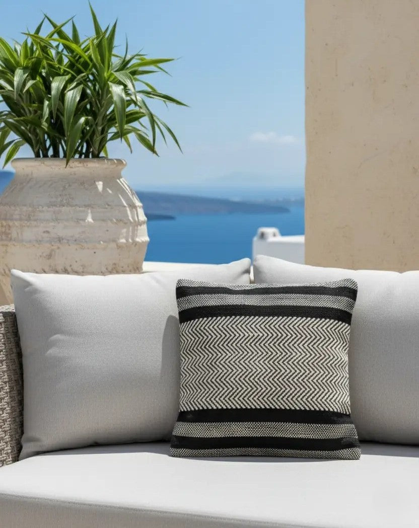 Cojín Líneas Beige y Gris