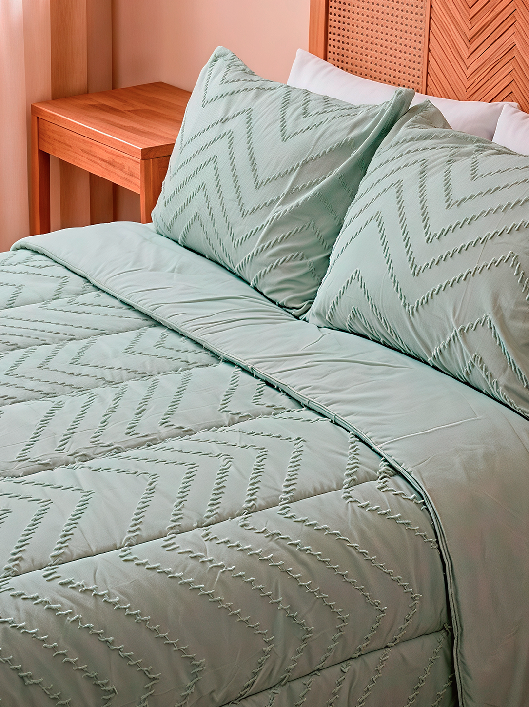 Comfort Brisa Texturizado + Funda Sham Con Pespunte