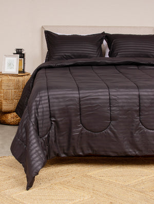 Comforter embozado color negro para cama 
