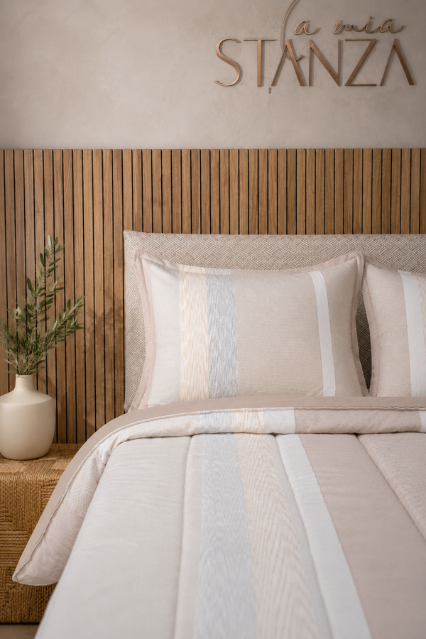 Quilt Comforter Jacquard Amani color neutro para habitación