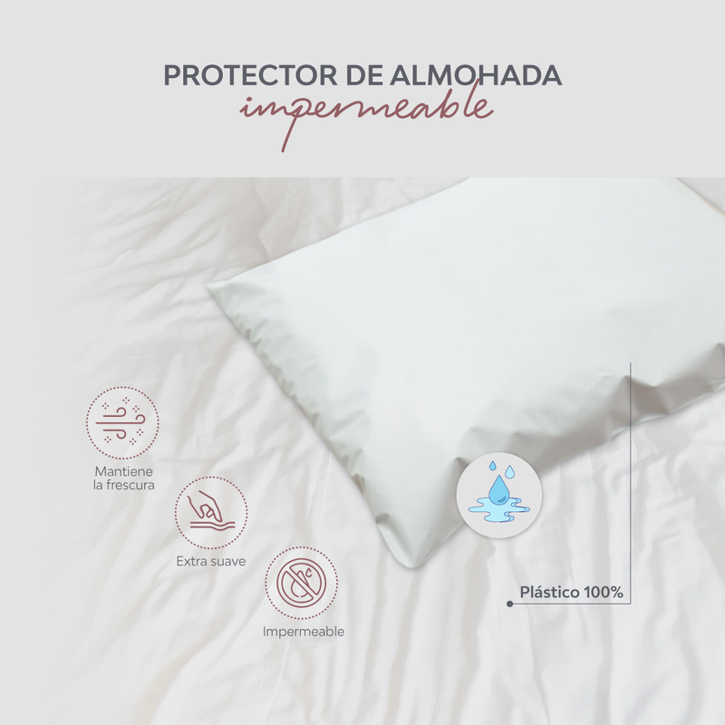 PROTECTOR DE ALMOHADA FUNDA PLÁSTICO 50 X 70 CM - La mia Stanza